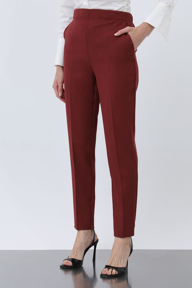 Puane Claret Red Formal Elegant Cigarette Pants Wholesale Clothing Spring