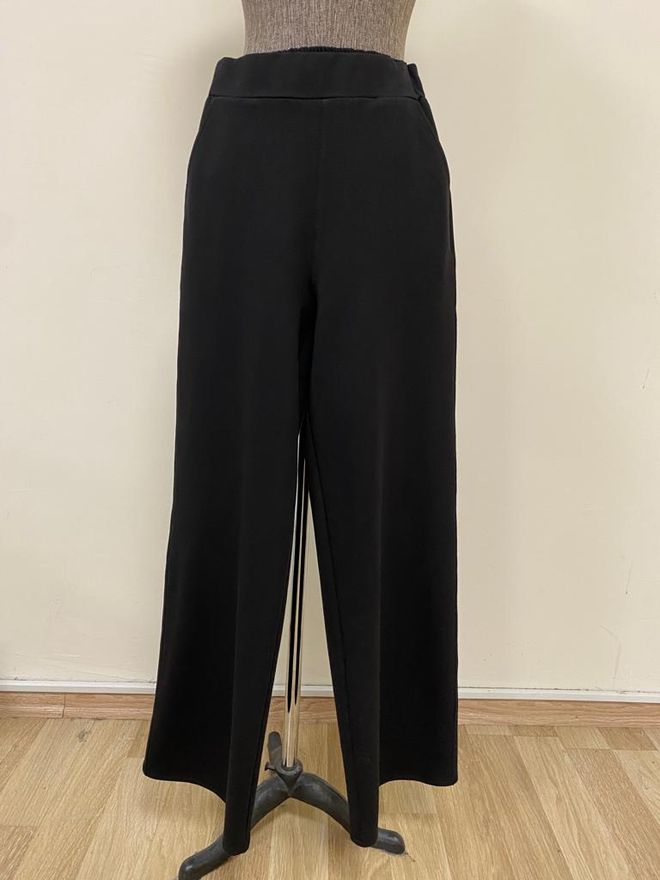 Puane Μαύρο Παντελόνι Palazzo Μεγάλη Πόδι Pull On Χονδρικό εμπόριο ενδυμάτων Casual