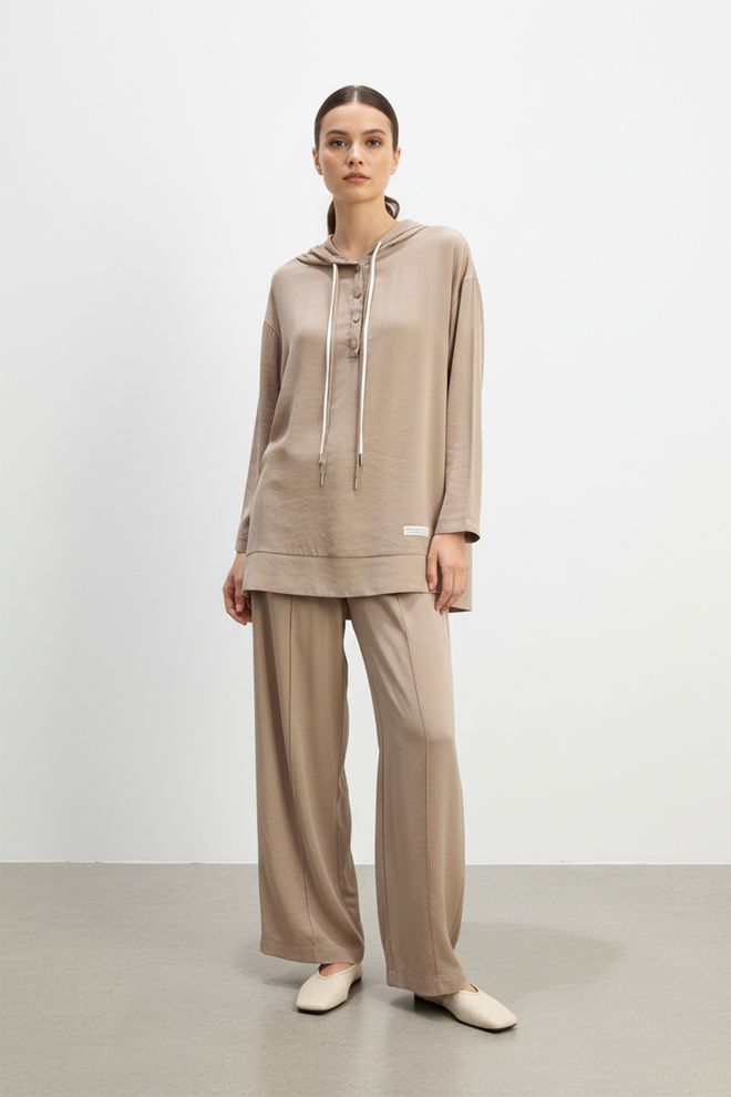 Puane جلس اللون البيج غير رسمي محتشم رائع عمل صالة موعد حزب ملابس بالجملة محتشم