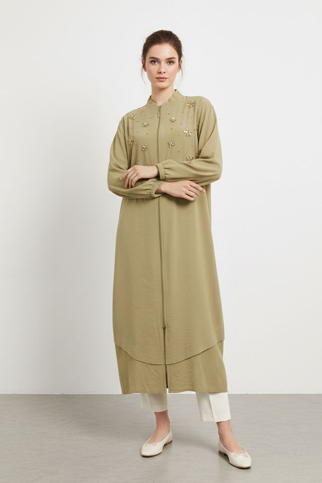 Puane Kaki Skroman Ležerni Elegantan Dugačka Kardigan Veleprodaja odjeće Skroman