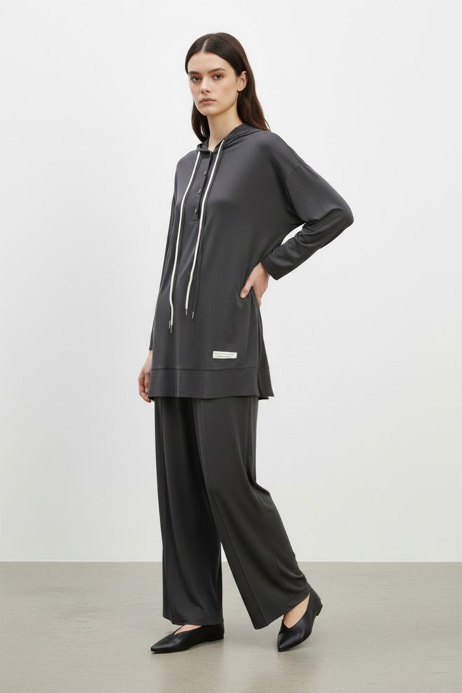 Puane Súprava Čierna Neformálny Voľný Strih Palazzo Veľkoobchod s oblečením 1