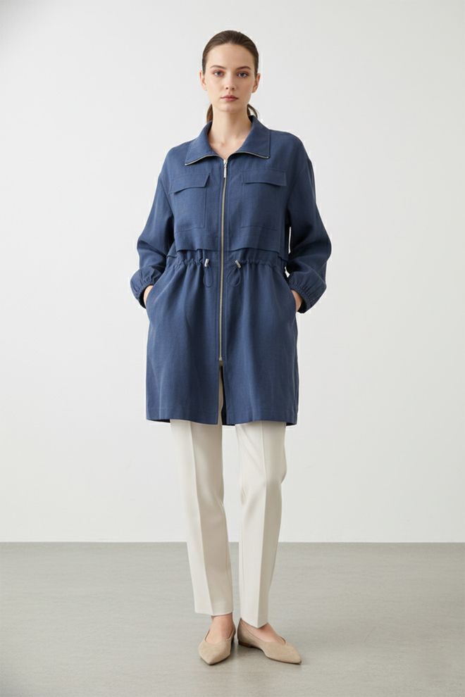 Puane Синий Повседневный Элегантный Верхняя Рубашка Куртка Оптовая продажа одежды Повседневный