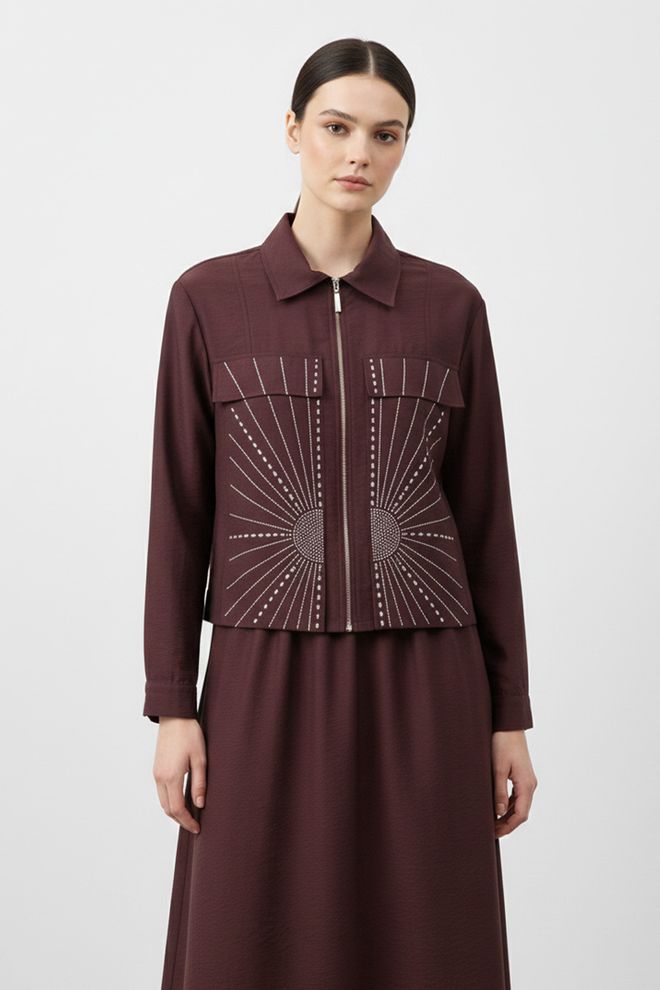 Puane Поставил Бордовый Красный Элегантный Формальный Оптовая продажа одежды Скромный