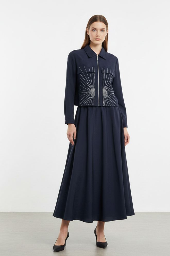 Puane Komplet Granatowy Elegancki Formalny Hurtowa sprzedaż odzieży Formalny