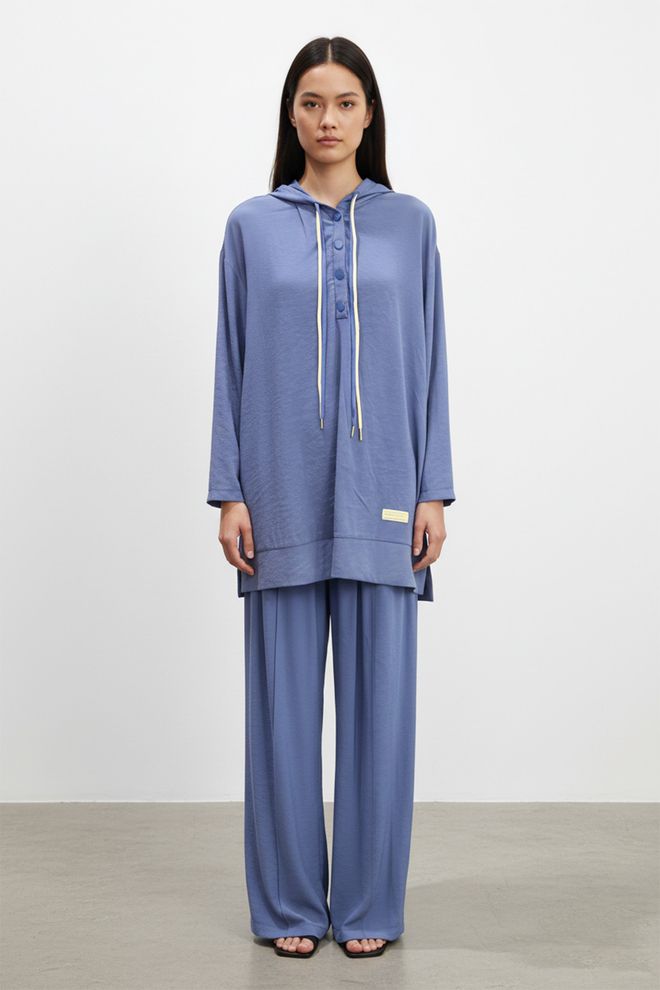 Puane Komplet Niebieski Casual Sportowy Skromny Hurtowa sprzedaż odzieży Skromny