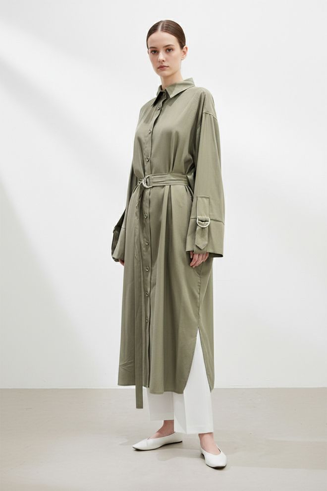 Puane Kaki Modeste Décontracté Élégant Tunique Vêtements en gros Modeste