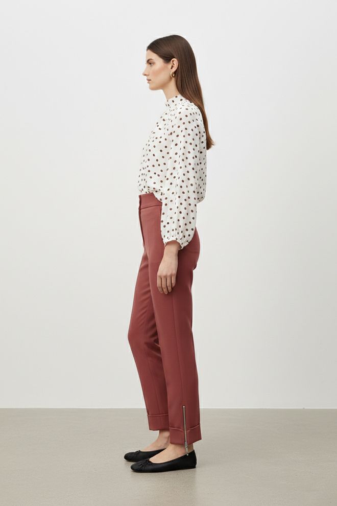 Puane Claret Red Pants Wholesale Clothing Spring