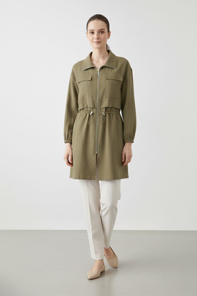 Puane Kaki Décontracté Élégant Modeste Blouson Vêtements en gros Modeste