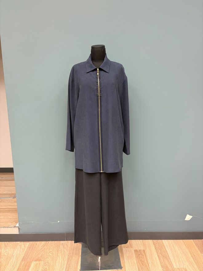 Puane Conjunto Elegante Palazzo Azul Marino Ropa al por mayor Modesto