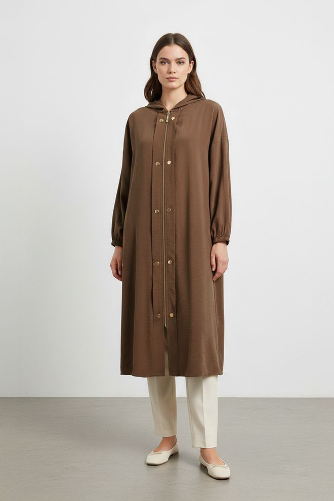 Puane Smeđa Skroman Ležerni Elegantan Kardigan Veleprodaja odjeće Skroman