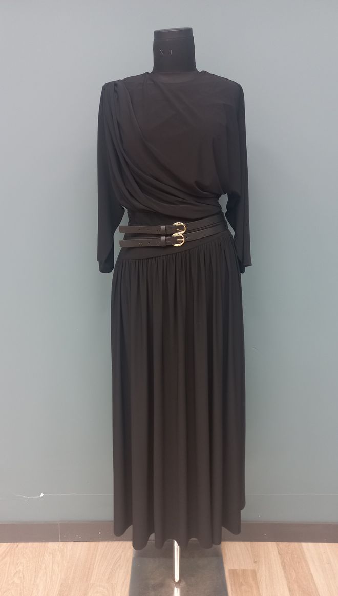 Puane Κομψό Μαύρο Φόρεμα Fit And Flare Χονδρικό εμπόριο ενδυμάτων Απλό