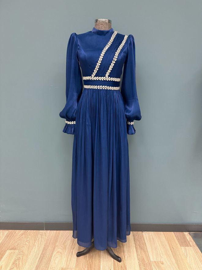 Puane Φόρεμα Κομψό Μπλε Μαρέν Με Fit And Flare Χονδρικό εμπόριο ενδυμάτων Απλό