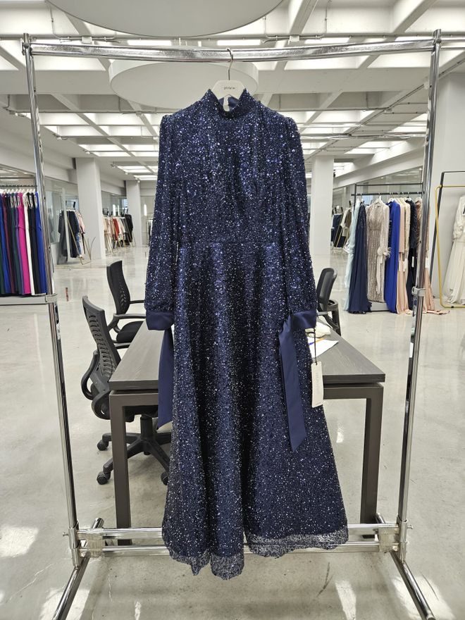 Puane Μπλε Μαρέν Κομψό Φόρεμα Fit And Flare Χονδρικό εμπόριο ενδυμάτων Απλό