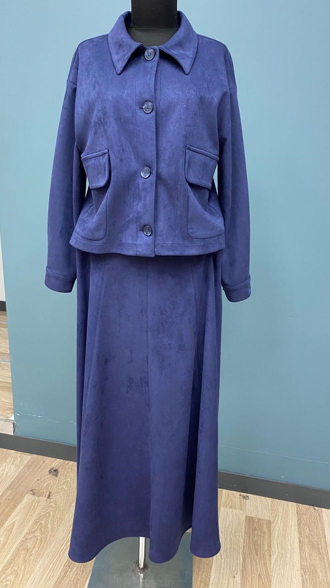Puane Tepláková Súprava Navy Blue Elegantný Skromný Palazzo Strih Veľkoobchod s oblečením Skromný