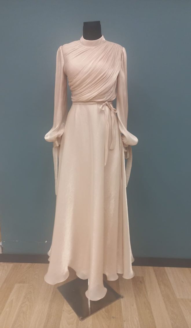 Puane Μπεζ Κομψό Φόρεμα Fit And Flare Χονδρικό εμπόριο ενδυμάτων Απλό
