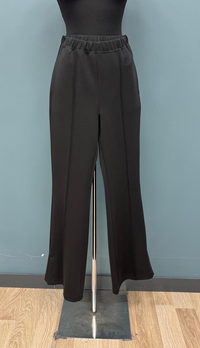 Puane Pantalon Palazzo Noir À Jambe Évasée Décontracté Élégant Vêtements en gros Décontracté