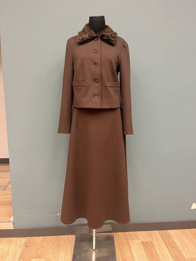 Puane Braun Elegant Formal Vintage Set Großhandelskleidung Modest