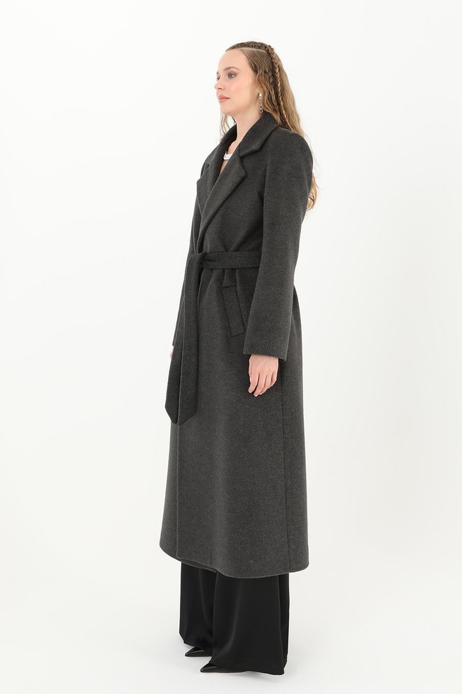 Puane Grey Elegant Single Breasted Coat Wholesale Clothing Fall
