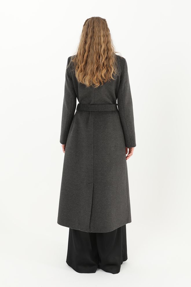 Puane Grey Elegant Single Breasted Coat Wholesale Clothing Vintage