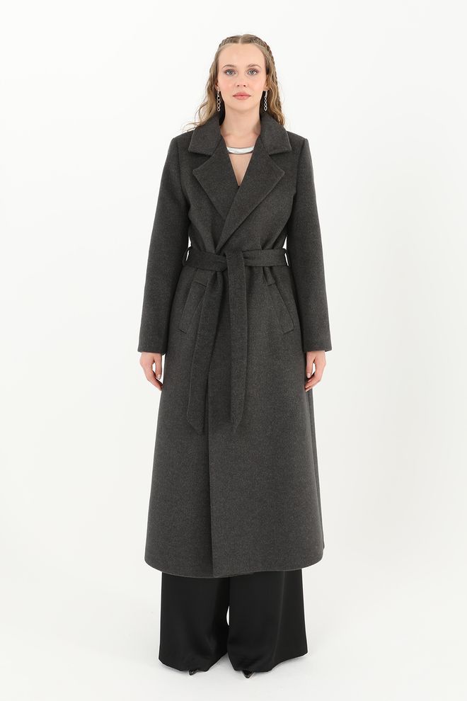 Puane Grey Elegant Single Breasted Coat Wholesale Clothing Work