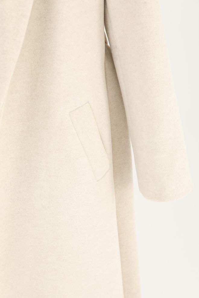 Puane Beige Elegant Single Breasted Wrapover Coat Wholesale Clothing 5