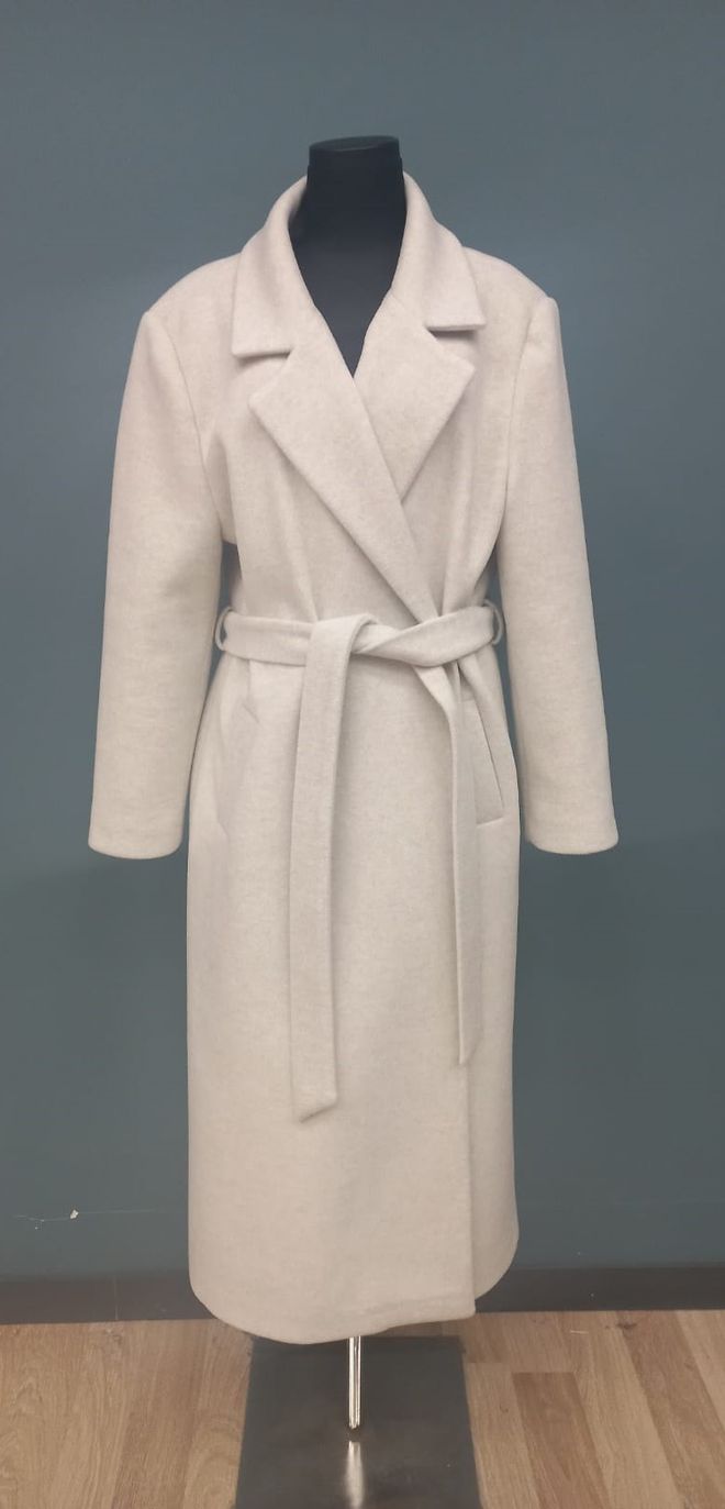 Puane Bež Elegantan Preklopni Jednoredni Kaput Veleprodaja odjeće Skroman