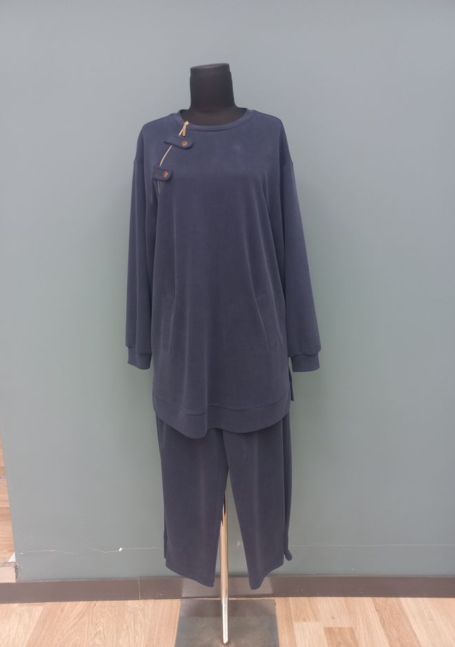 Puane Set Marineblau Lässig Sport Modest Großhandelskleidung Modest