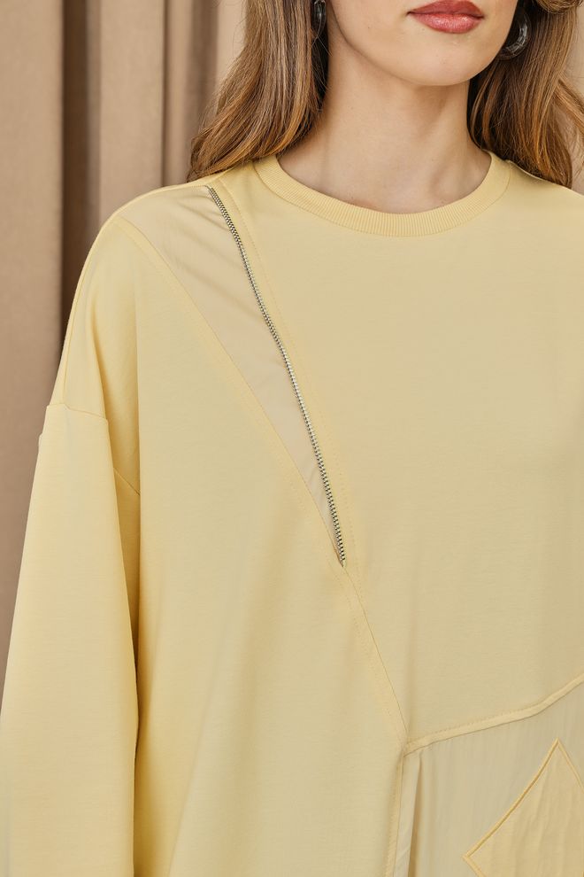 Puane Yellow Oversized Fit Casual Tunic Wholesale Clothing 5