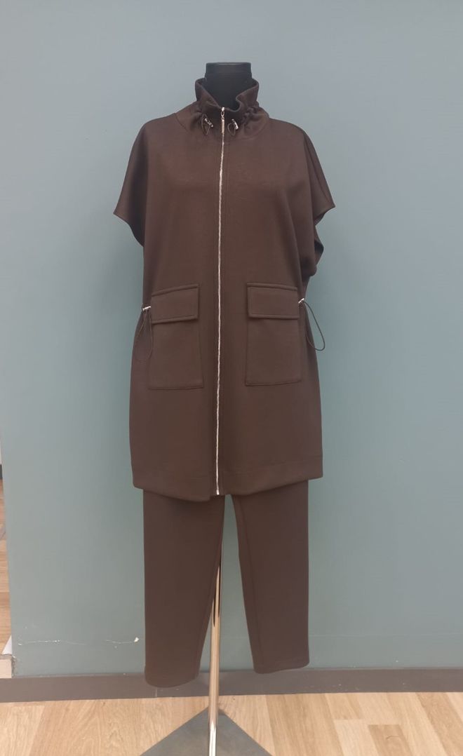 Puane Braun Modest Lässig Set Mit Bleistift Mini Rock Großhandelskleidung Modest