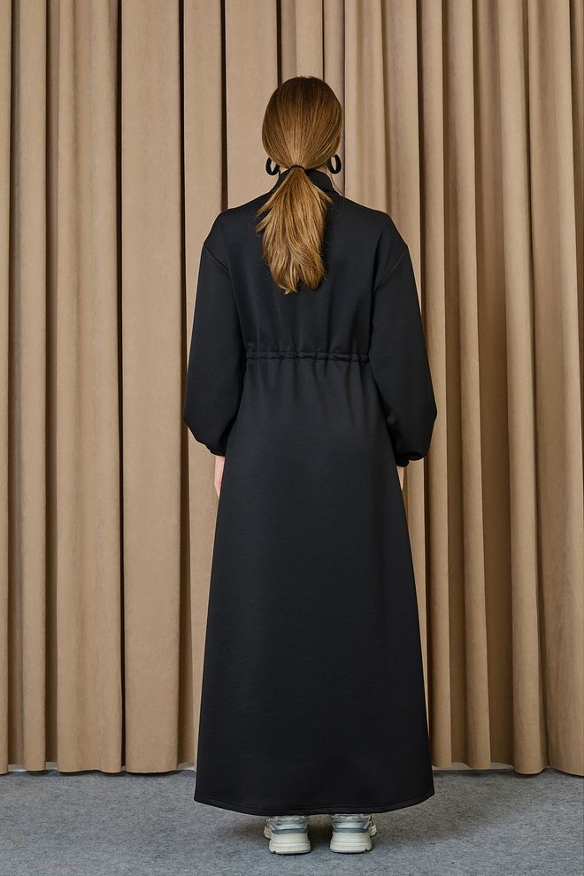 Puane Czarna Sukienka Typu Shift Z Kołnierzem Polo I Długim Rękawem Hurtowa sprzedaż odzieży 5