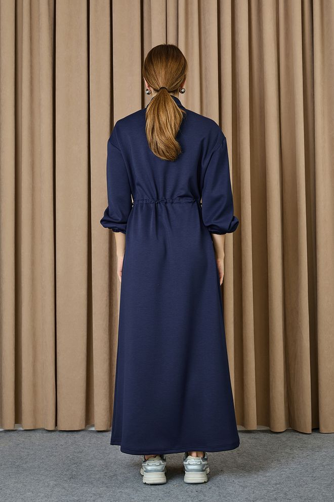 Puane Granatowa Sukienka Koszulowa Z Kołnierzykiem Polo I Rękawem 3/4 Hurtowa sprzedaż odzieży 5