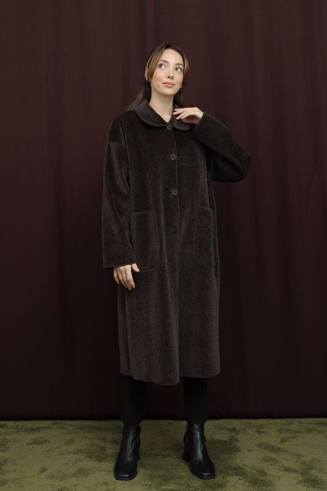 Puane Hnedý Neformálny Elegantný Vintage Jednoradový Kabát Veľkoobchod s oblečením Skromný