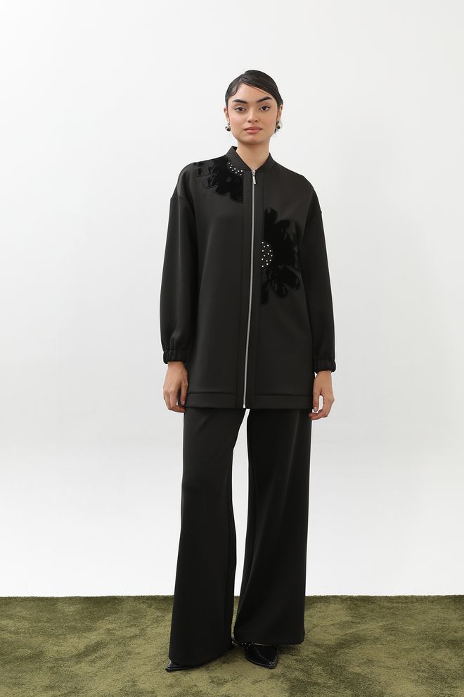 Puane Set Nero Modesto Elegante Formale Abbigliamento all'ingrosso Modesto