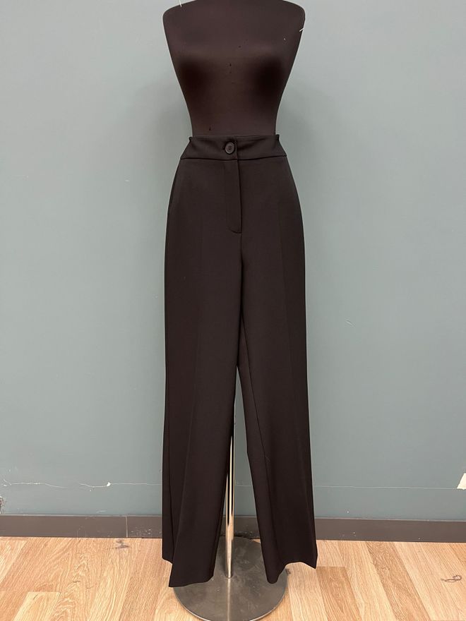 Puane Siyah Palazzo Pantolon Geniş Paça Ve Yüksek Bel Black Palazzo Pants With Wide Leg And High Waist Toptan Giyim Gündelik