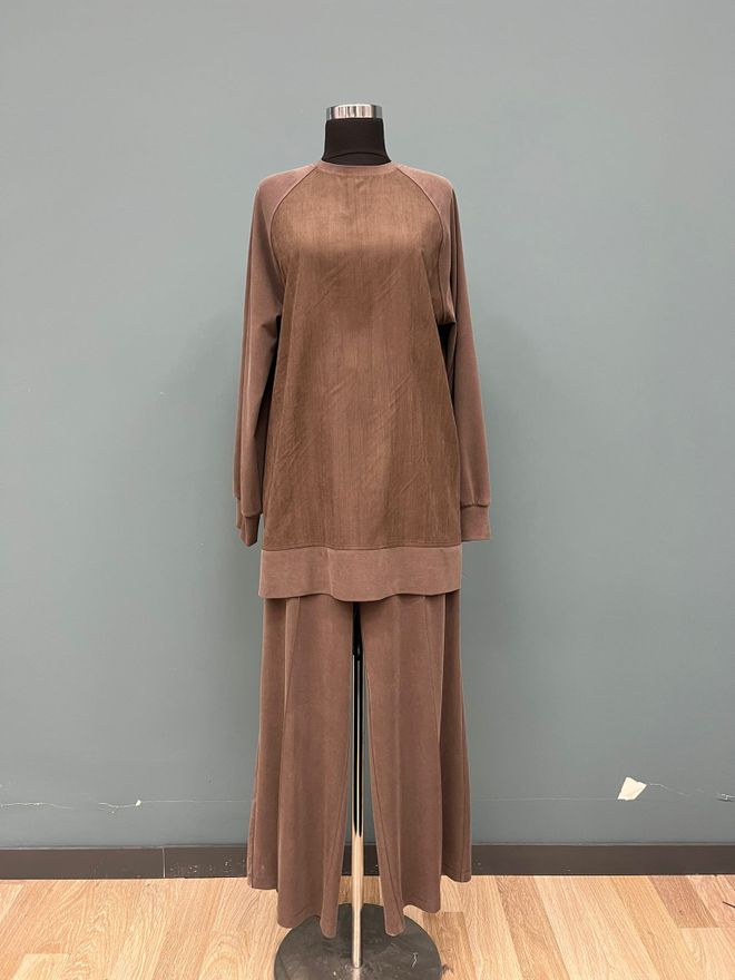 Puane Braun Modest Lässig Set Großhandelskleidung Modest