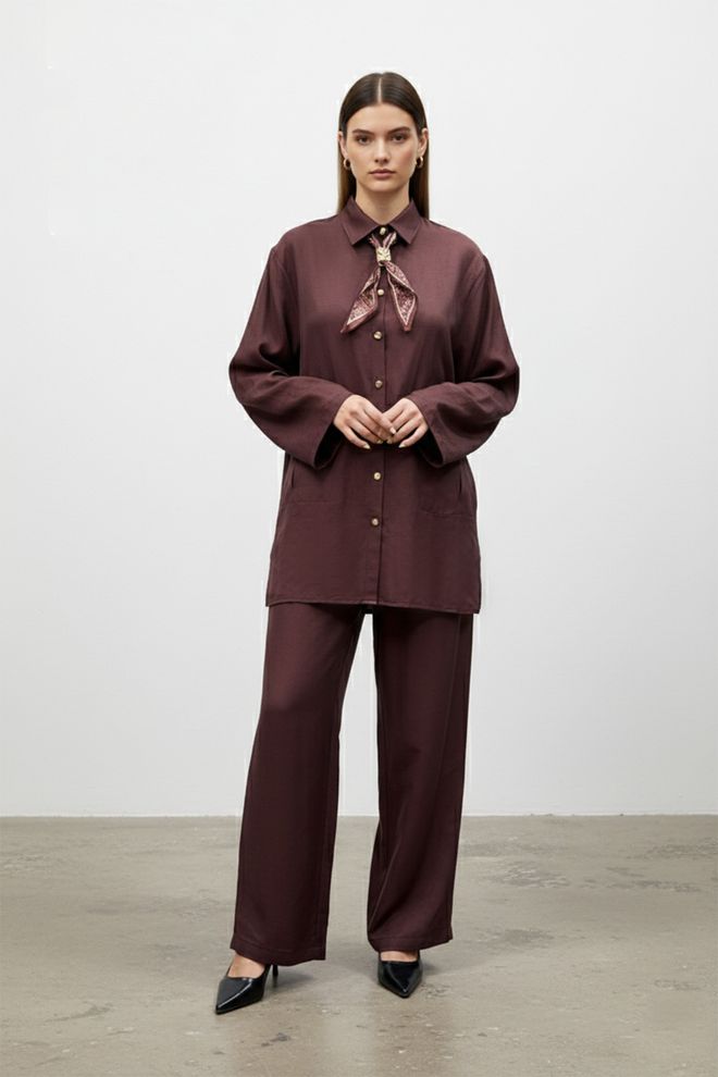 Puane Súprava Bordová Elegantná Veľkoobchod s oblečením Skromný