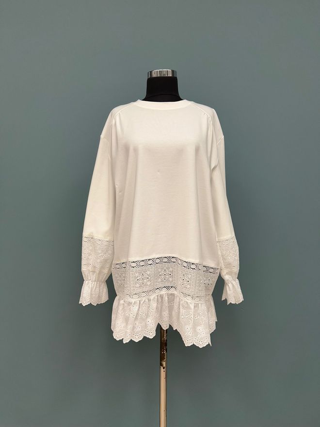 Puane Bela Boho Ležerno Eleganten Skromno Oversized Fit Tunika Oblačila na debelo Skromno