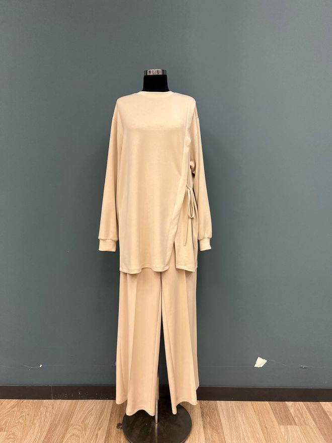 Puane Set Beige Bescheiden Casual Elegant Groothandel Kleding Bescheiden