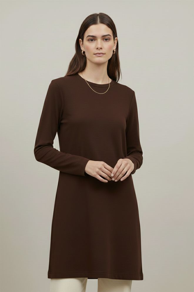 Puane Túnica Marrón Elegante Casual Ropa al por mayor Modesto