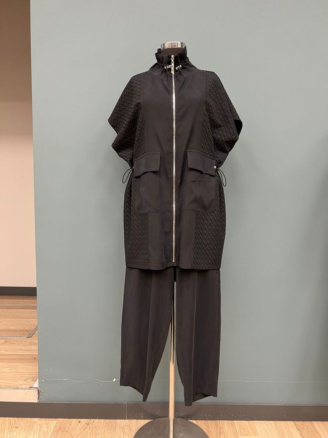 Puane Conjunto Preto Elegante Oversized Palazzo Roupas por atacado Modesto