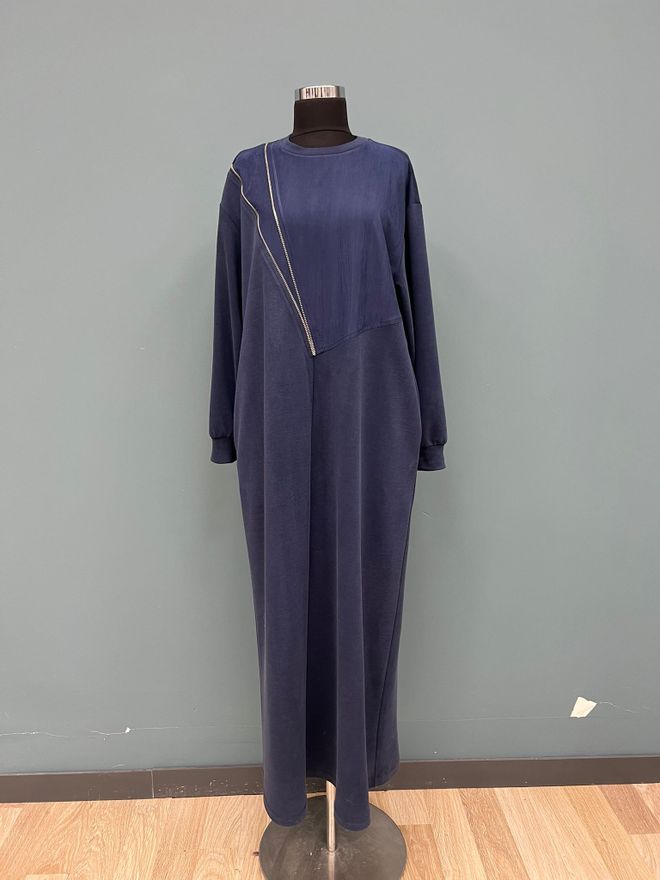 Puane Носра Морнарско Плаво Џемпер Хаљина Са Дугим Рукавима Велепродаја одеће скроман