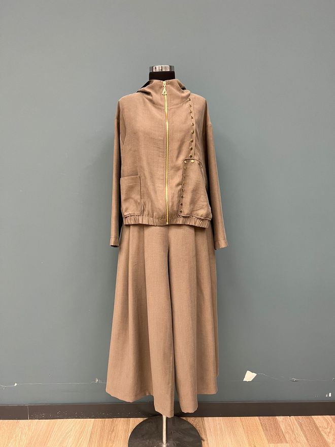 Puane Komplet Khaki Skromny Elegancki Casual Hurtowa sprzedaż odzieży Skromny