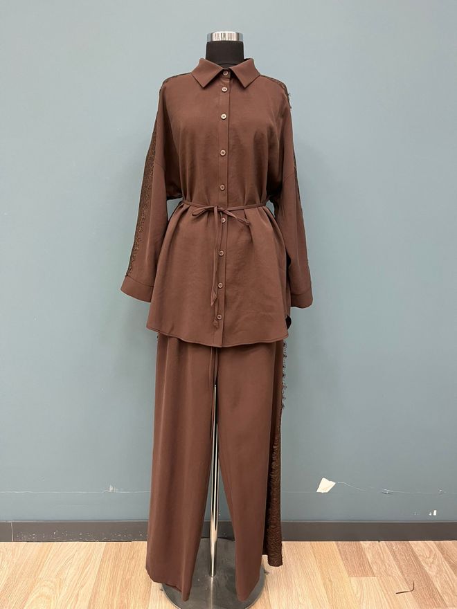 Puane Komplet Brązowy Skromny Elegancki Formalny Hurtowa sprzedaż odzieży Skromny