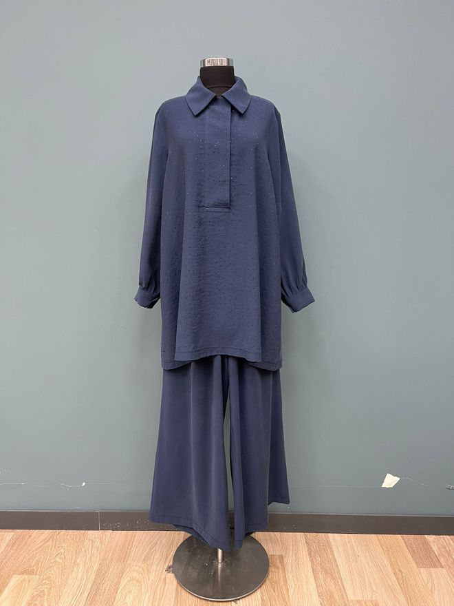 Puane Marineblau Elegantes Modest Set Großhandelskleidung Modest