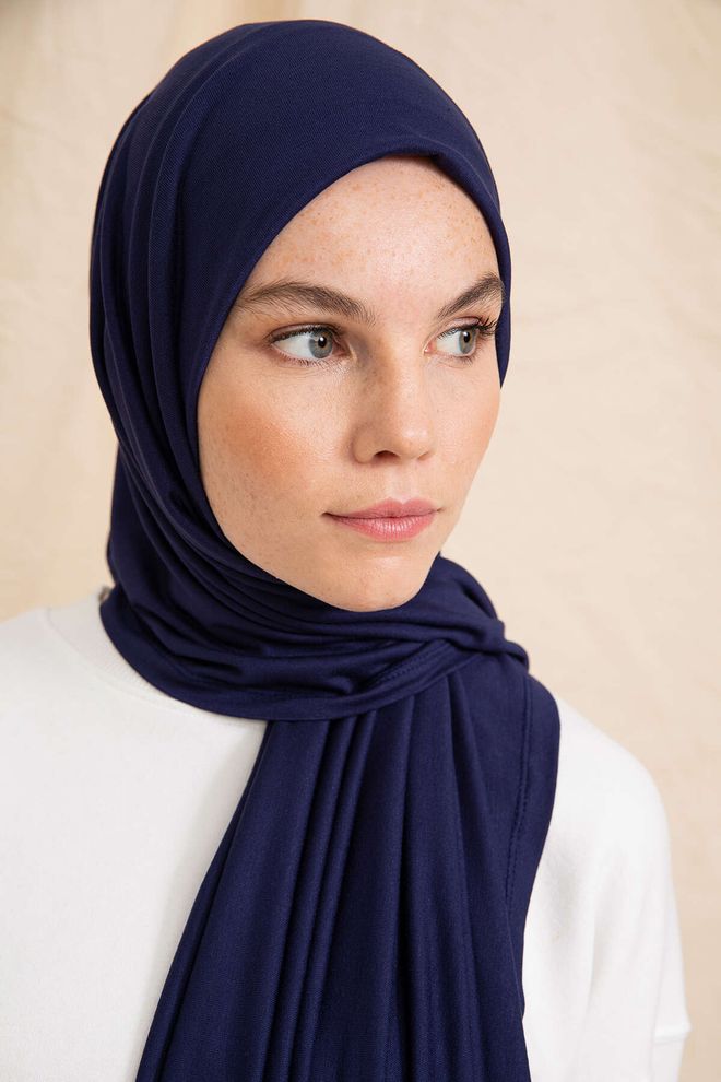 Pure Scarfs Шаль Из Чесаного Хлопка Темно синий Оптовая продажа одежды 0