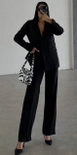 A wholesale clothing model wears qes10022-suit-black, Turkish wholesale  of 