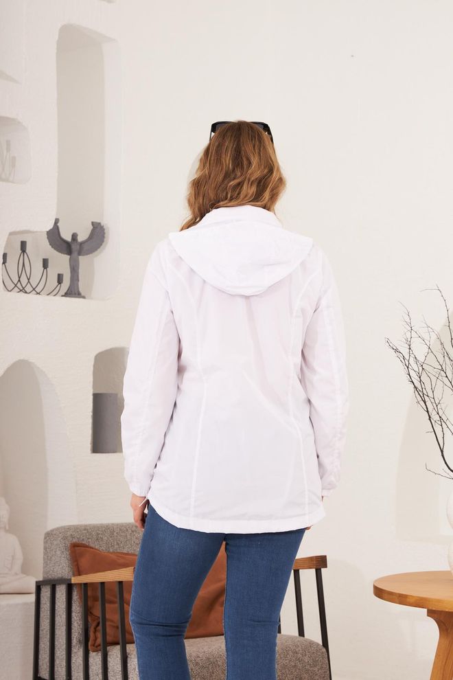 RMG White Hooded Trenchcoat For Casual & Streetwear Wholesale Clothing Streetwear