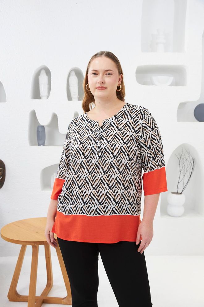 RMG Black Plus Size Casual Ethnic Blouse Wholesale Clothing Plus Size