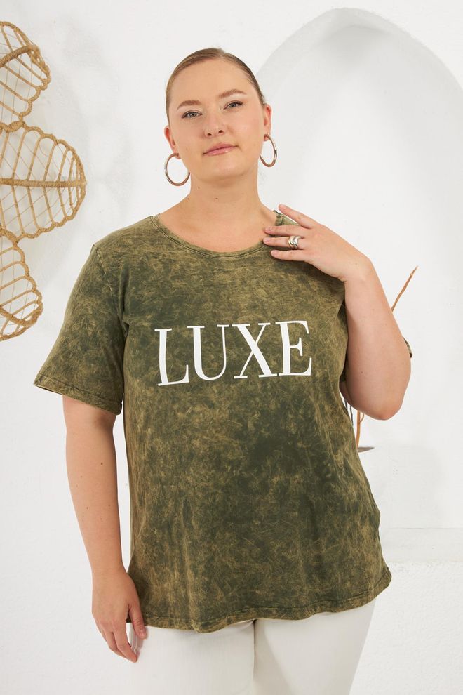 RMG Verde Casual Taglia Forte Abbigliamento Di Strada Maglietta Abbigliamento all'ingrosso Taglia forte