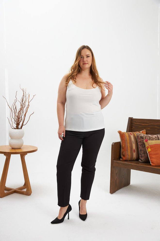 RMG White Fitted Sleeveless Casual Tshirt Wholesale Clothing Casual